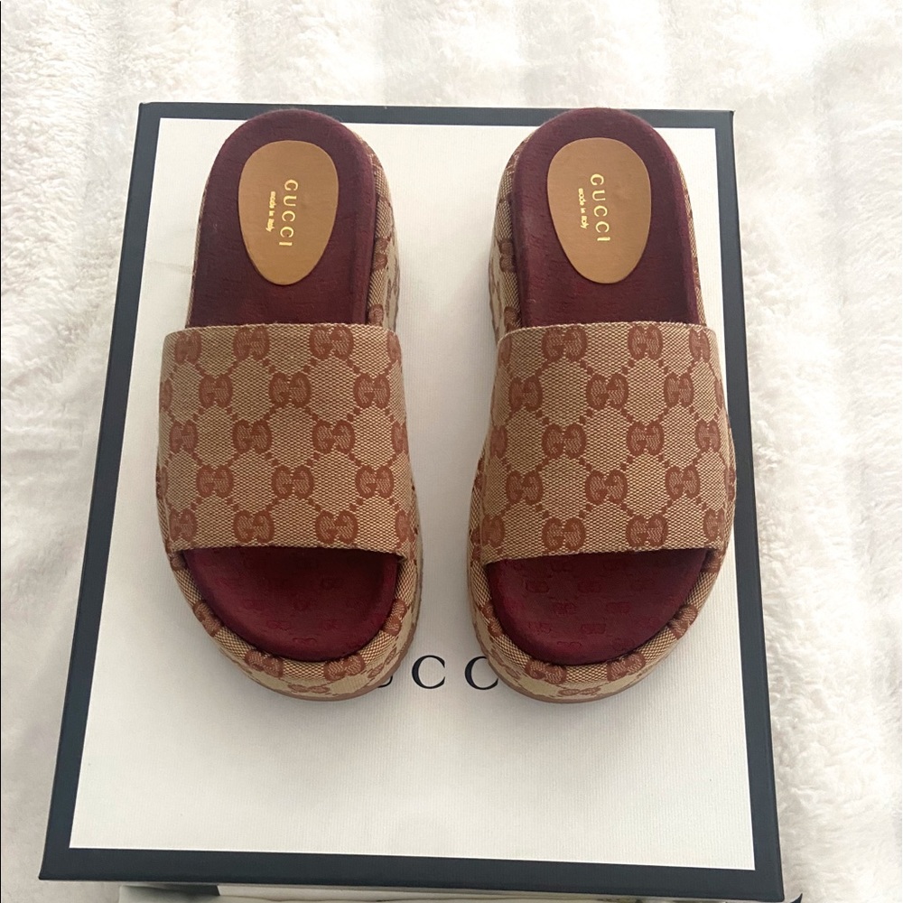 Gucci Platform Slide Sandal with Original Box & Dust Bag